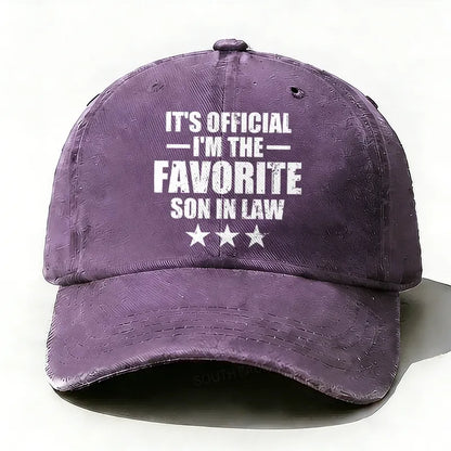 It's Official I'm The Favorite Son In Law baseball hats