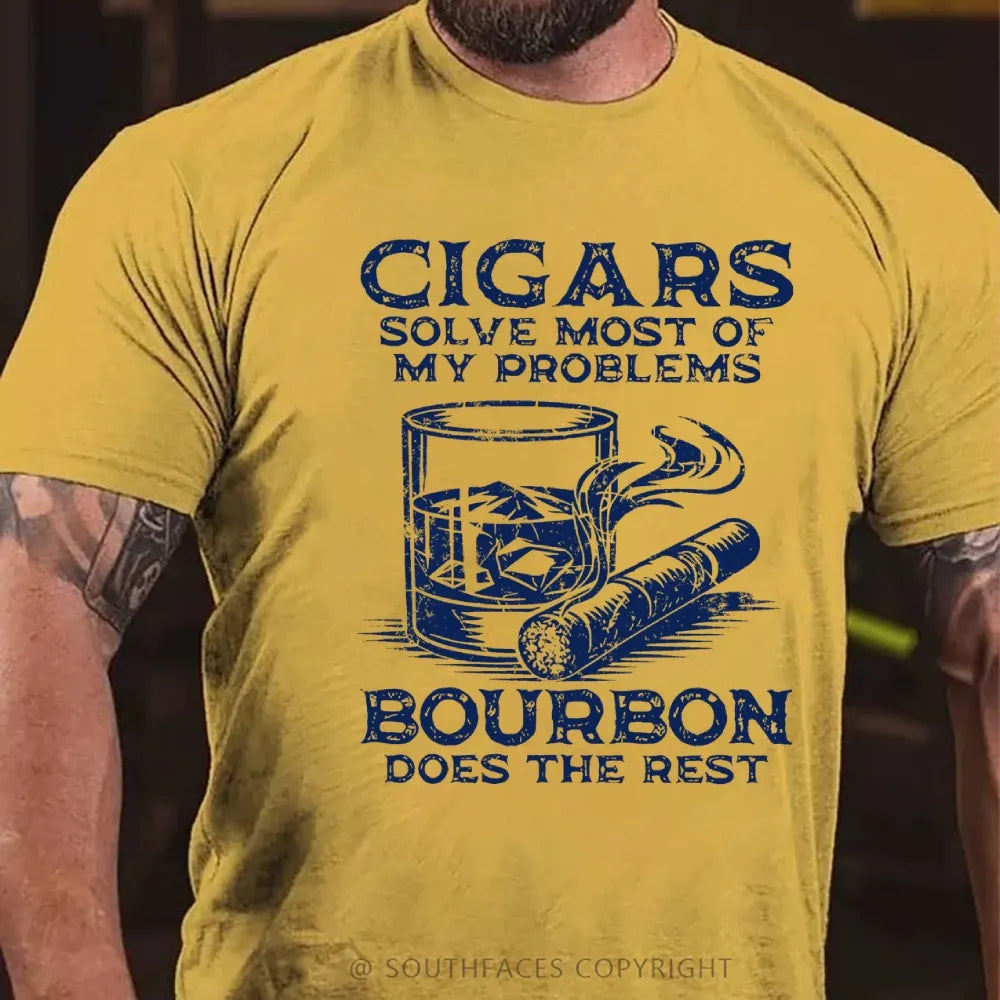 Cigars Solve Most Of My Problems Bourbon Solves The Rest T-Shirt