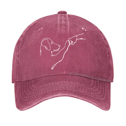 Dog Fist Bump Funny Print Hats