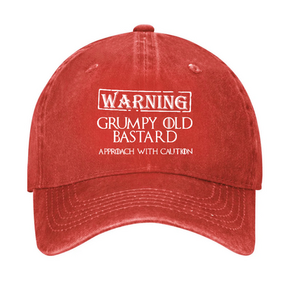 Warning Grumpy Old Bastard Approach With Caution Hat