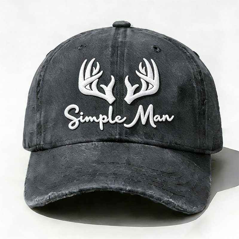 Embroidered ¡°Simple Man ¡± Hat