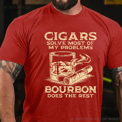Cigars Solve Most Of My Problems Bourbon Solves The Rest T-Shirt
