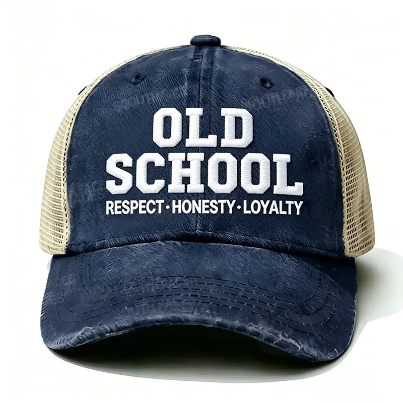Embroidered ¡° Old School Respect,Honesty, Loyalty ¡± Trucker Cap