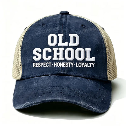 Embroidered ¡° Old School Respect,Honesty, Loyalty ¡± Trucker Cap