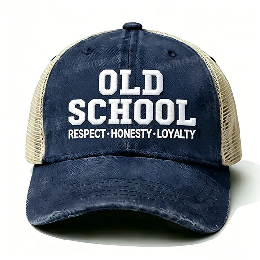 Embroidered ¡° Old School Respect,Honesty, Loyalty ¡± Trucker Cap