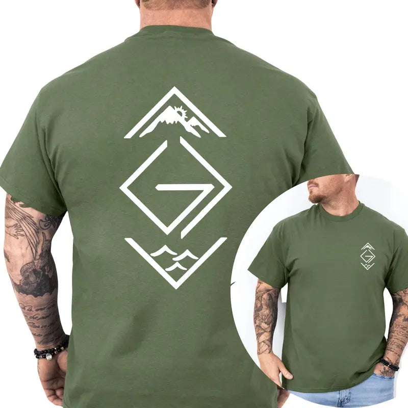 God Is Greater Than the Highs And Lows Christian 2-Sides Graphics T-Shirt, Christian Graphics Shirt, Cross Tee, Men's Gifts, Casual Menswear, For Men