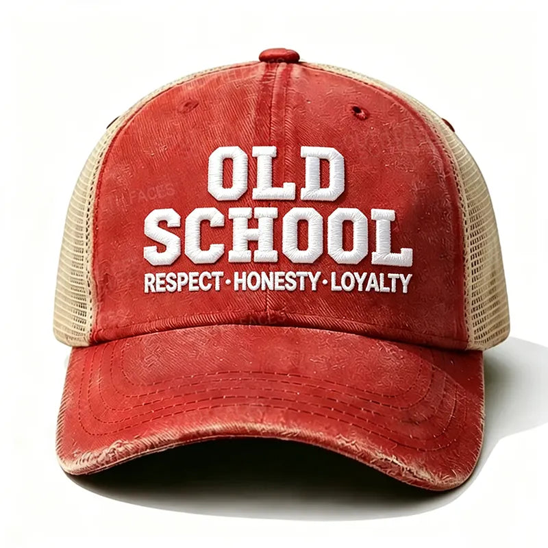 Embroidered ¡° Old School Respect,Honesty, Loyalty ¡± Trucker Cap