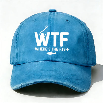 WTF - Where's The Fish Funny Print Hat