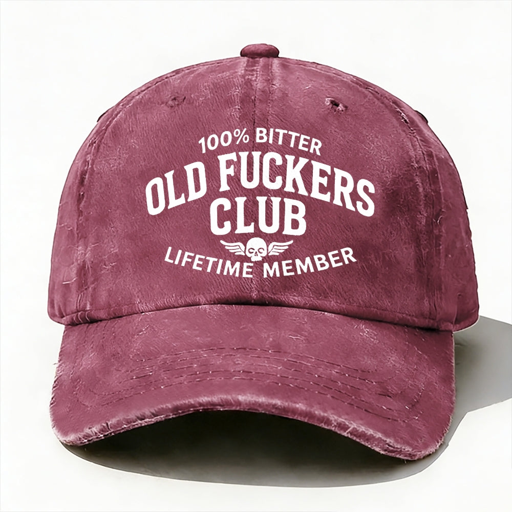 100% Bitter Old Fuckers Club Lifetime Member baseball cap