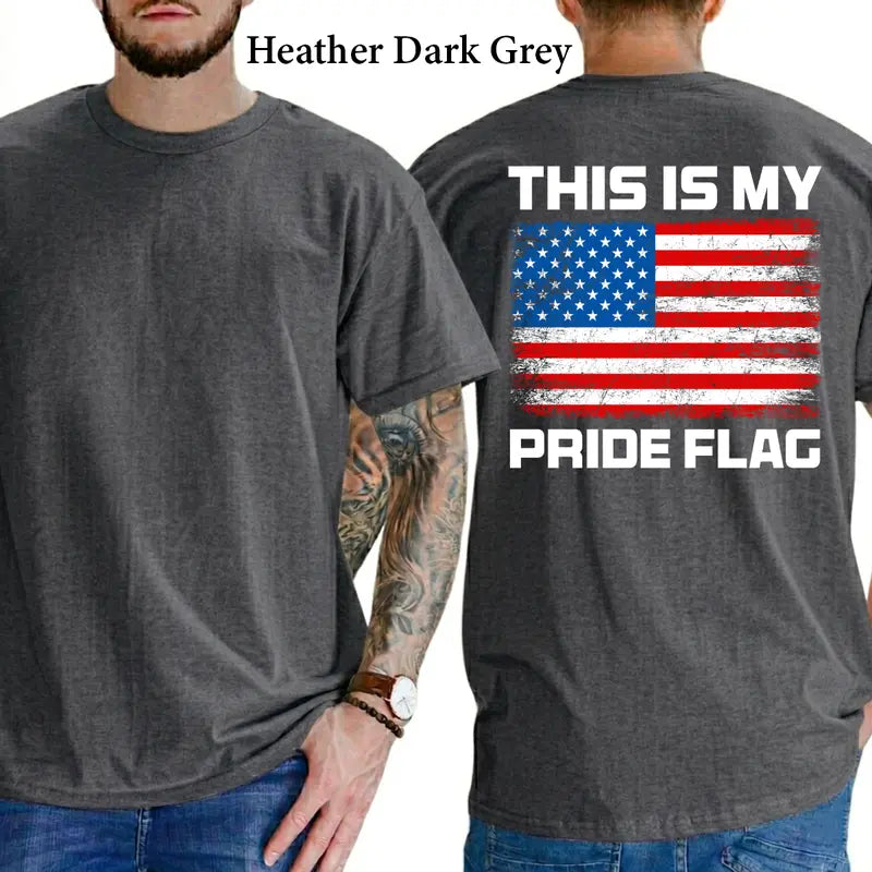 This Is My Pride Flag Funny T-Shirt, Patriot Mens Shirts Funny, Conservative Political Graphics Tee, Political Graphics Shirt, Men's Gifts, Casual Menswear, For Men