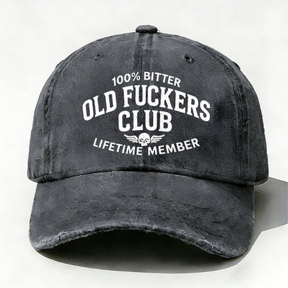 100% Bitter Old Fuckers Club Lifetime Member baseball cap