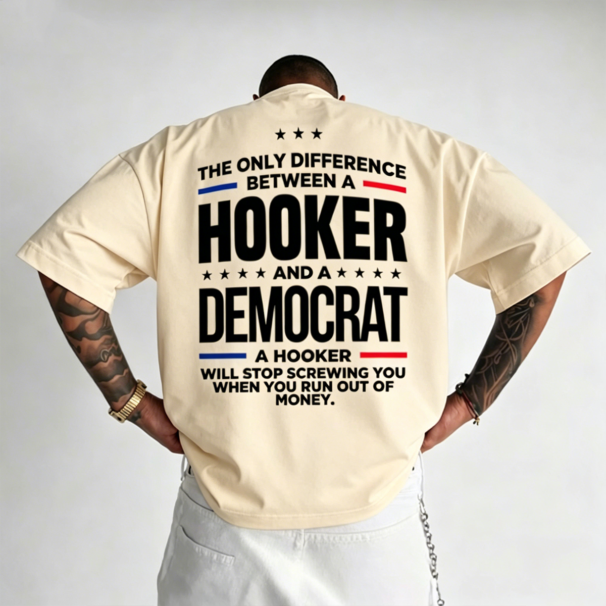 The Only Difference Between A Hooker And A Democrat Unisex T-shirt/Crewneck/Hoodie