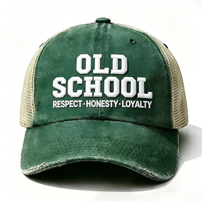 Embroidered ¡° Old School Respect,Honesty, Loyalty ¡± Trucker Cap