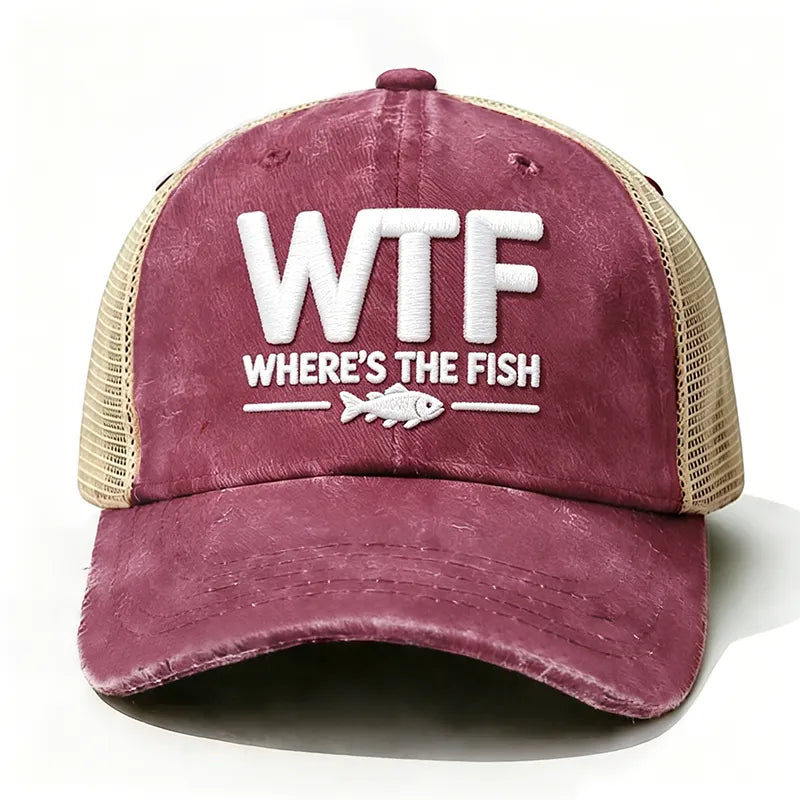 Embroidered ¡°WTF Where's The Fish¡± Trucker Cap