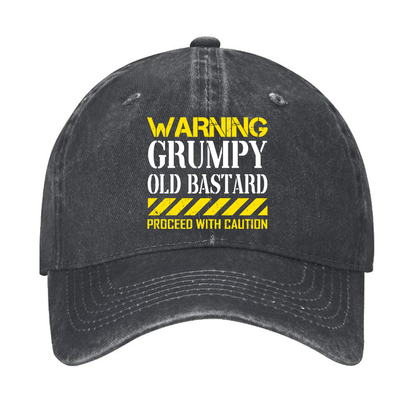 Warning Grumpy Old Bastard Approach With Caution Hat