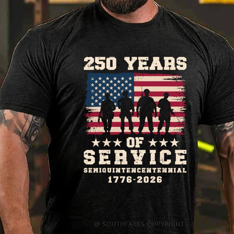 250 Years Of Seryice Semiouintencentennial 1776-2026 T-Shirt