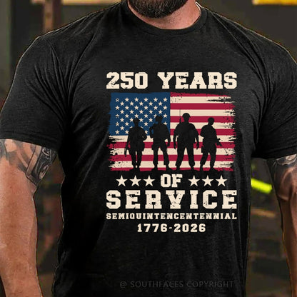 250 Years Of Seryice Semiouintencentennial 1776-2026 T-Shirt