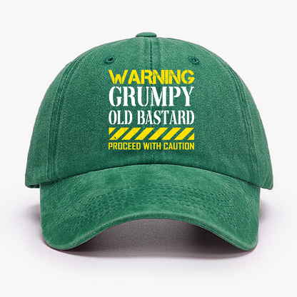 Warning Grumpy Old Bastard Approach With Caution Hat