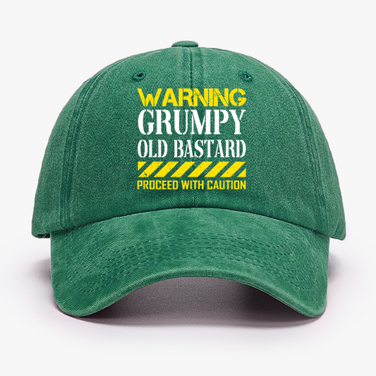 Warning Grumpy Old Bastard Approach With Caution Hat