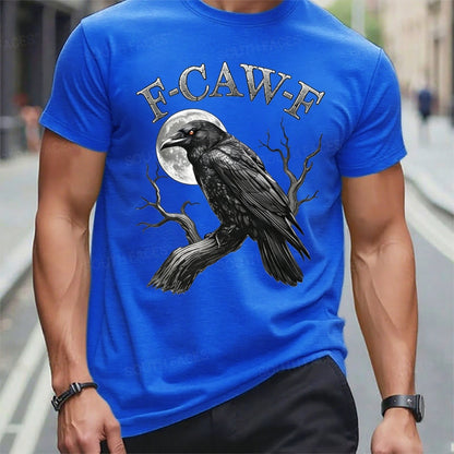 Black Crow, F-Caw-F Funny Black Bird Moon Gothic Adult Humor T-Shirt