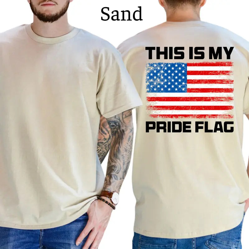 This Is My Pride Flag Funny T-Shirt, Patriot Mens Shirts Funny, Conservative Political Graphics Tee, Political Graphics Shirt, Men's Gifts, Casual Menswear, For Men