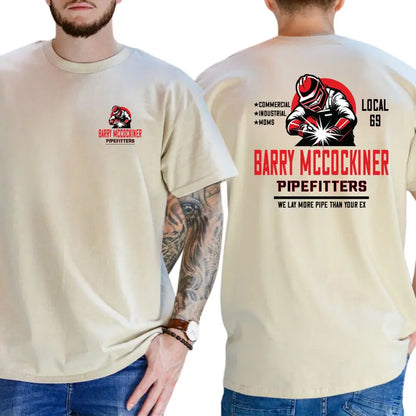 BARRY MCCOCKINER PIPEFITTERS LOCAL 69 Funny T-Shirt, Crude Union Joke Graphic Tee, Blue Collar Humor Apparel, Ironic Tshirt, Gen Z Humor Tee, Casual Menswear, For Men