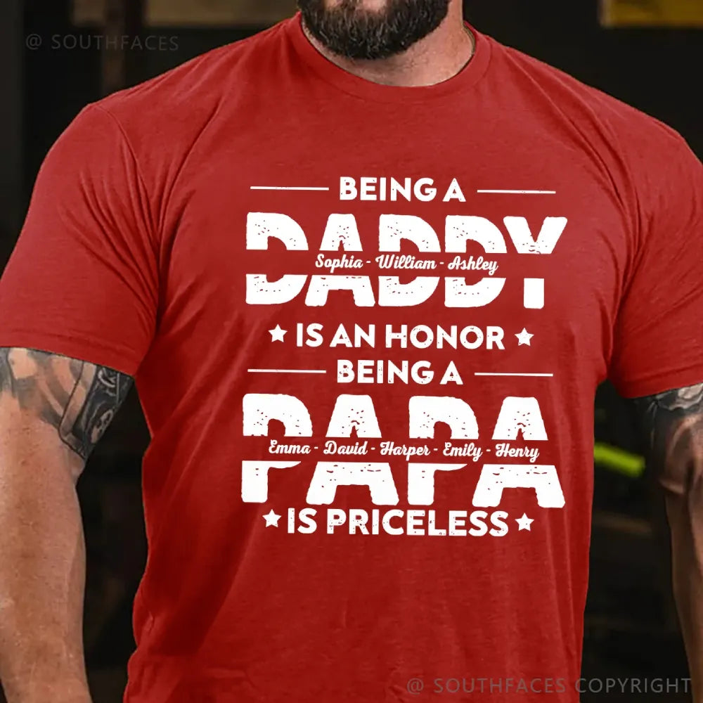 Being Grandpa Is An Honor Being Papa Is Priceless Funny Family  T-Shirt