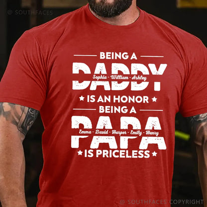 Being Grandpa Is An Honor Being Papa Is Priceless Funny Family  T-Shirt