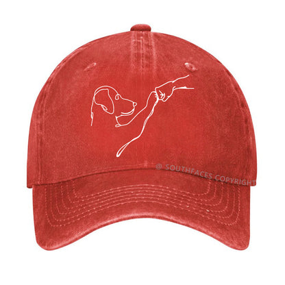 Dog Fist Bump Funny Print Hats