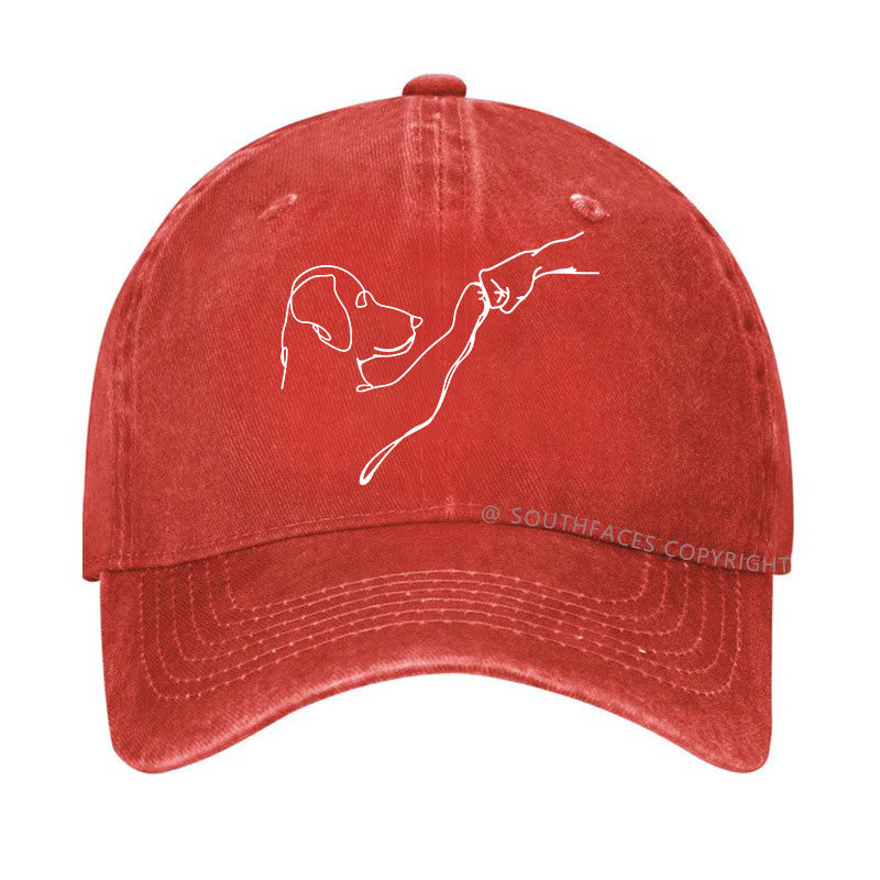 Dog Fist Bump Funny Print Hats