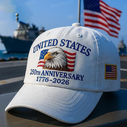 Personalized Embroidered-Style Caps: Customizable with Name and Color | U.S. Bicentennial Commemorative Gift
