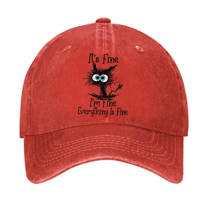 It's Fine I'm Fine Everything Is Fine Print Hat