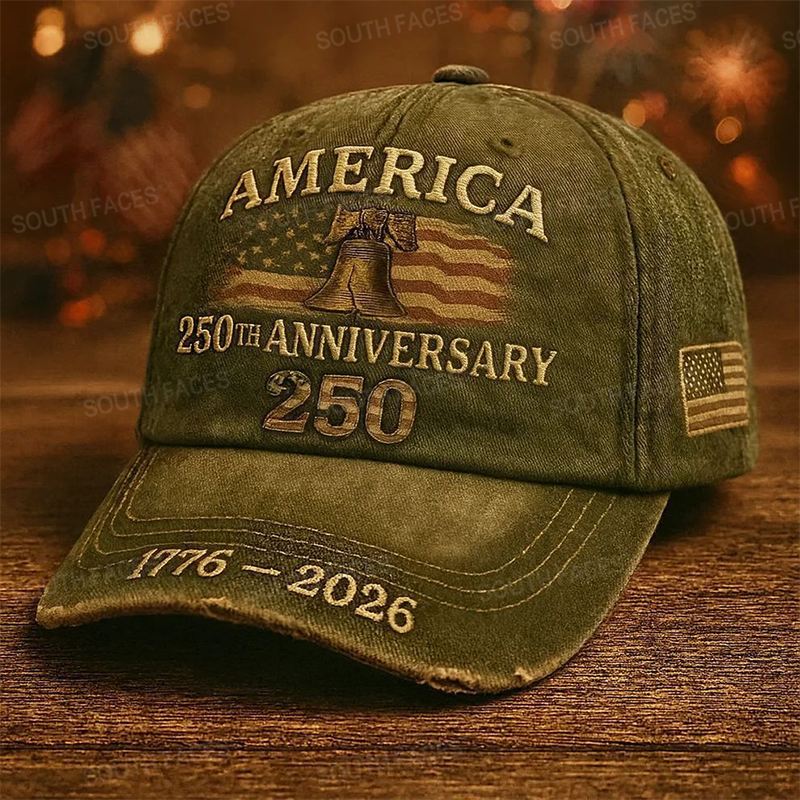 America 250th Anniversary 1776-2026 Embroidered Baseball Cap