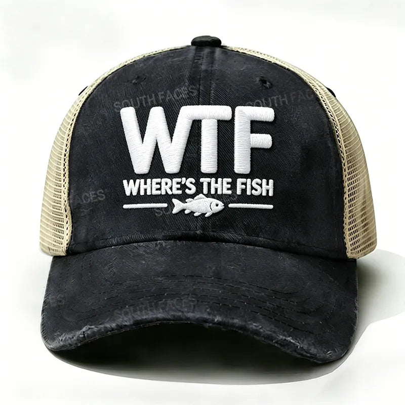 Embroidered ¡°WTF Where's The Fish¡± Trucker Cap