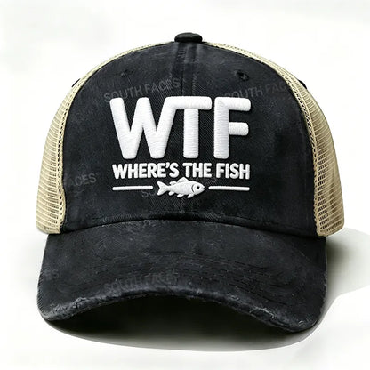 Embroidered ¡°WTF Where's The Fish¡± Trucker Cap