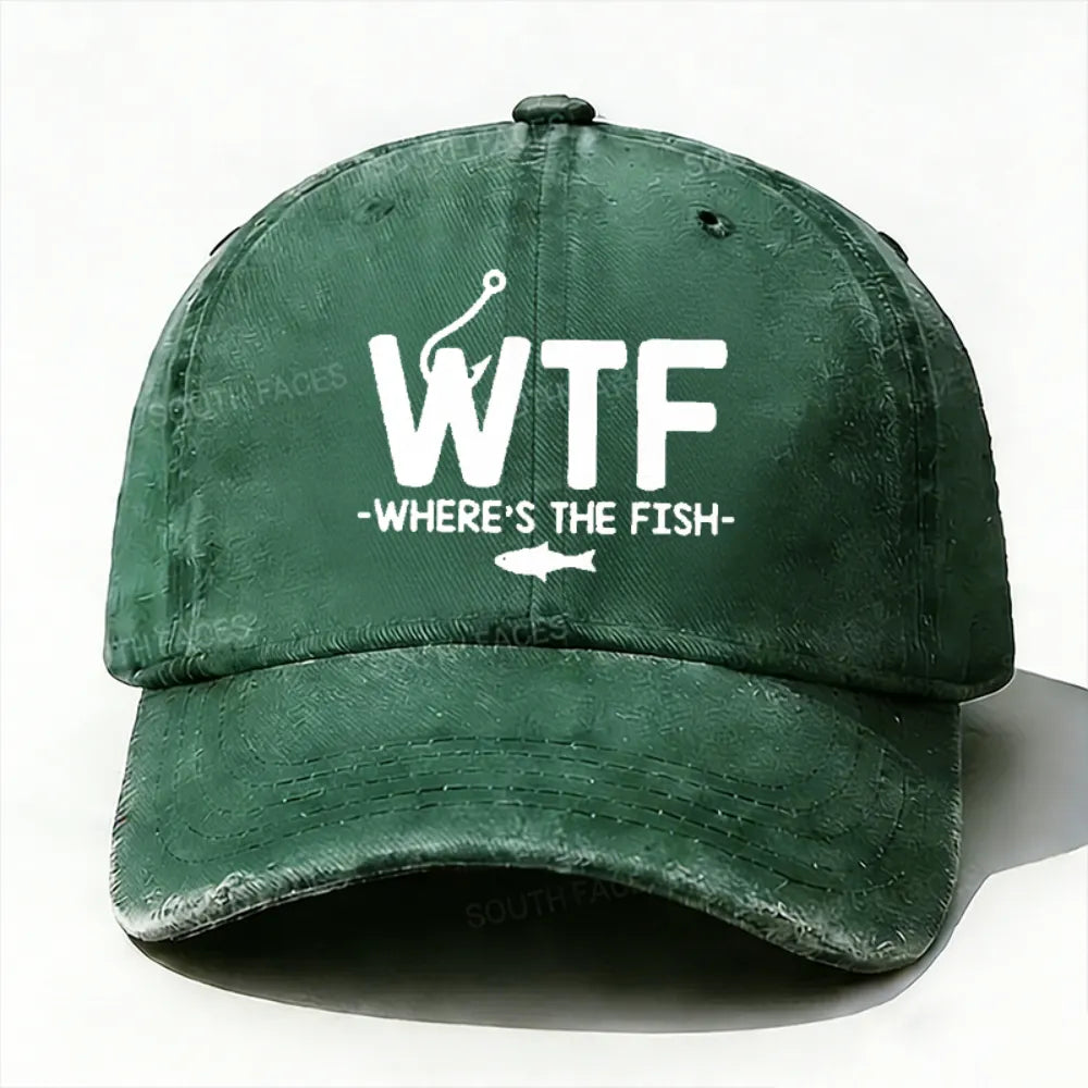 WTF - Where's The Fish Funny Print Hat