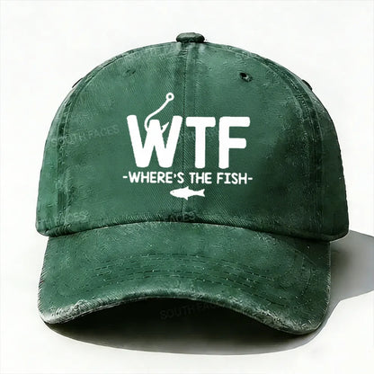 WTF - Where's The Fish Funny Print Hat