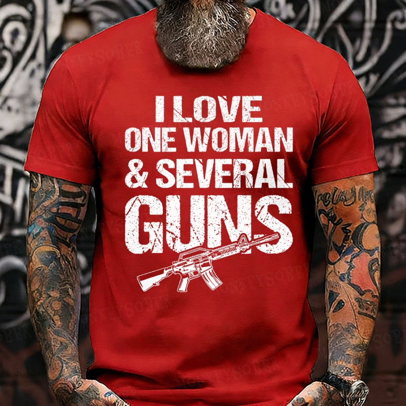 I Love One Woman & Several Guns Funny T-Shirts