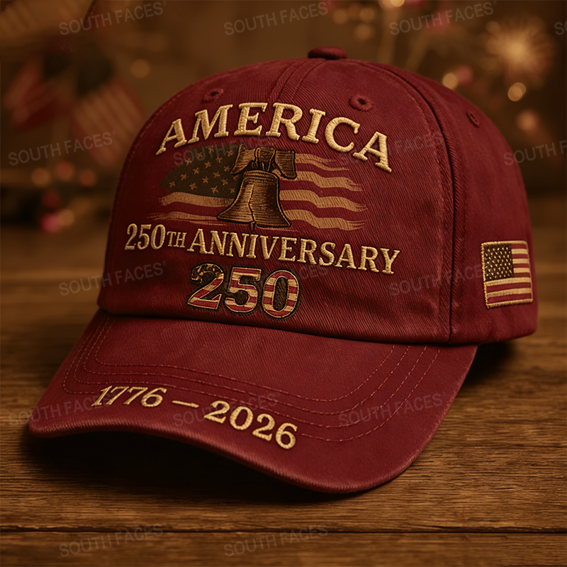 America 250th Anniversary 1776-2026 Embroidered Baseball Cap