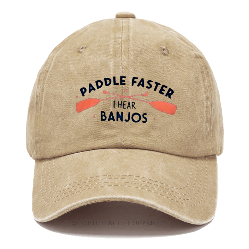 Paddle Faster I Hear Banjos Funny Print Hats