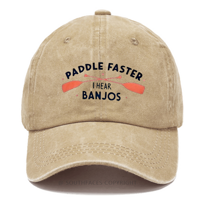 Paddle Faster I Hear Banjos Funny Print Hats