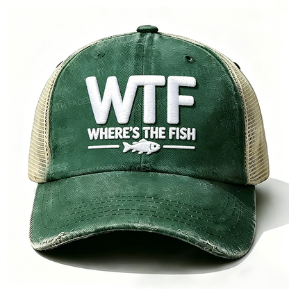 Embroidered ¡°WTF Where's The Fish¡± Trucker Cap