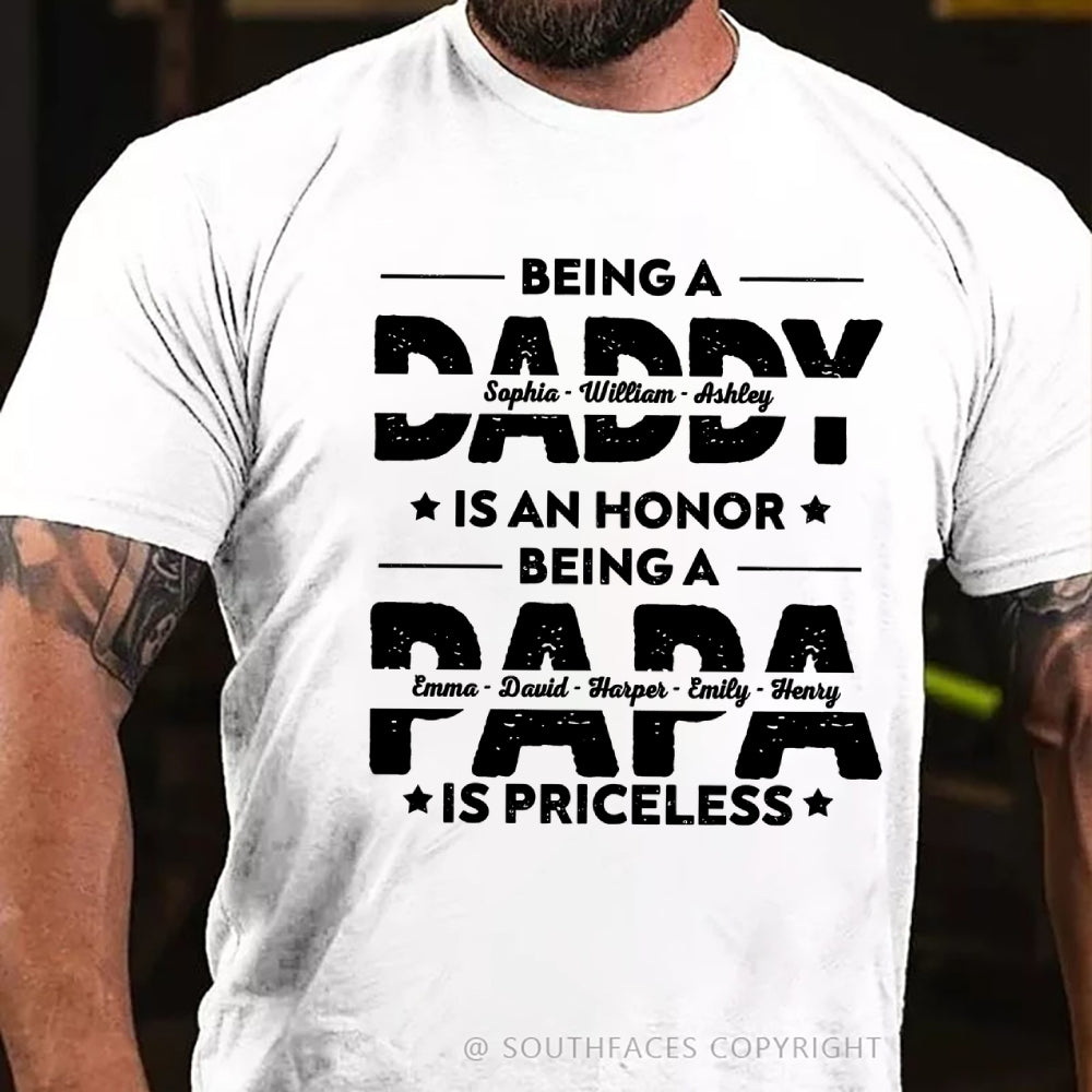 Being Grandpa Is An Honor Being Papa Is Priceless Funny Family  T-Shirt