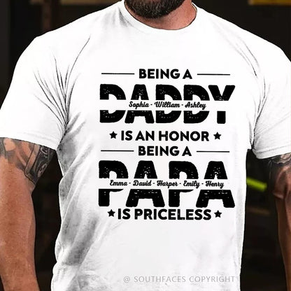 Being Grandpa Is An Honor Being Papa Is Priceless Funny Family  T-Shirt