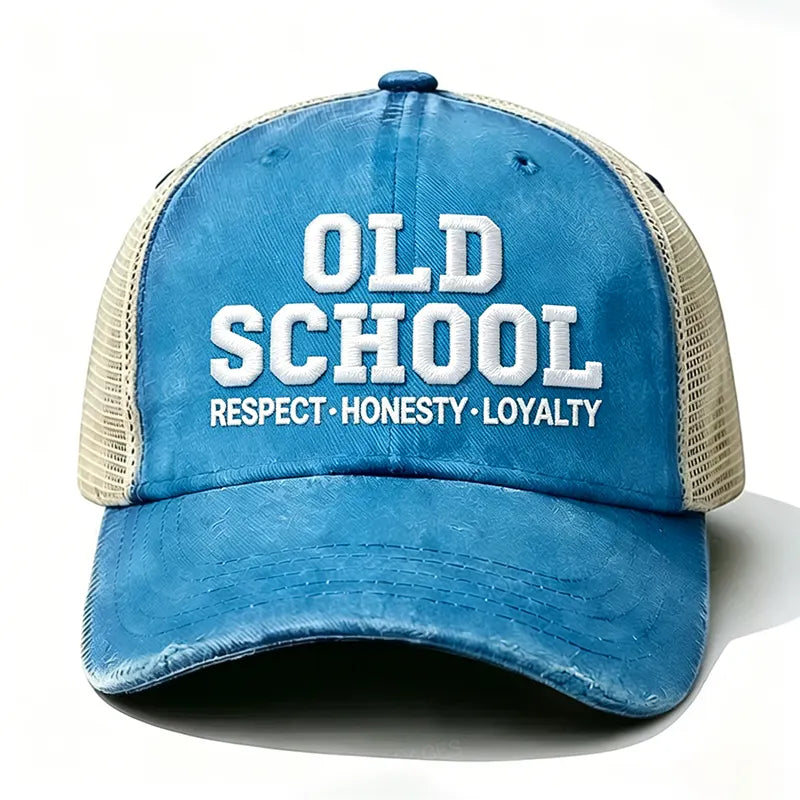 Embroidered ¡° Old School Respect,Honesty, Loyalty ¡± Trucker Cap