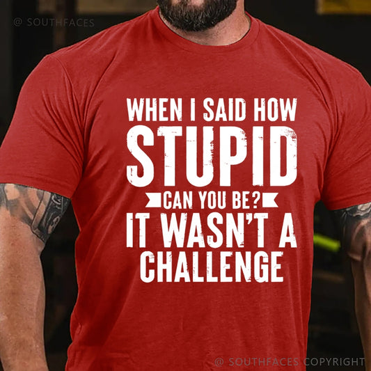 When I Said How Stupid Can You Be? It Wasn't A Challenge T-Shirt