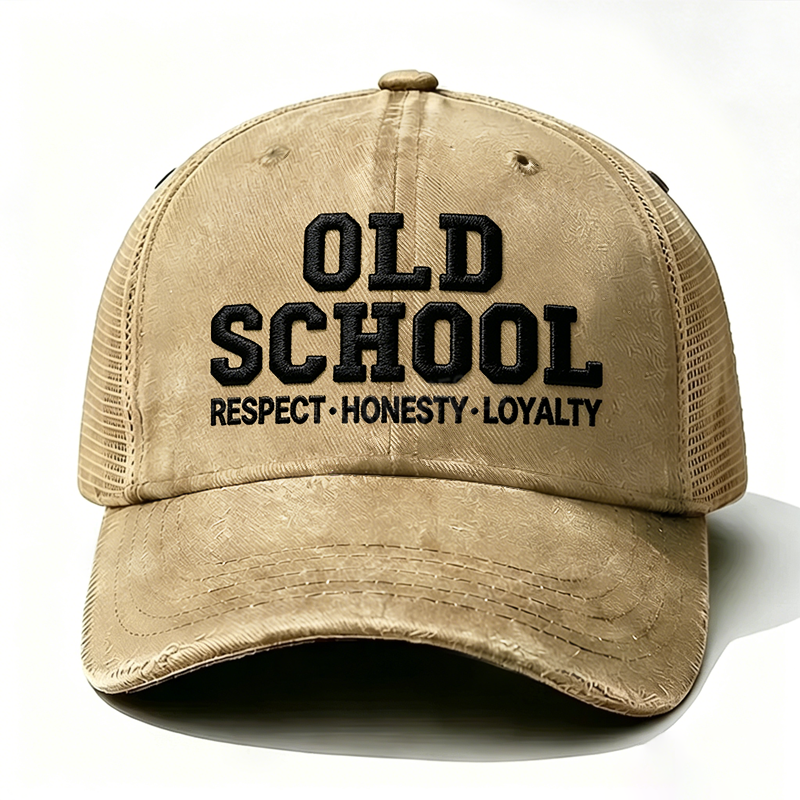 Embroidered ¡° Old School Respect,Honesty, Loyalty ¡± Trucker Cap