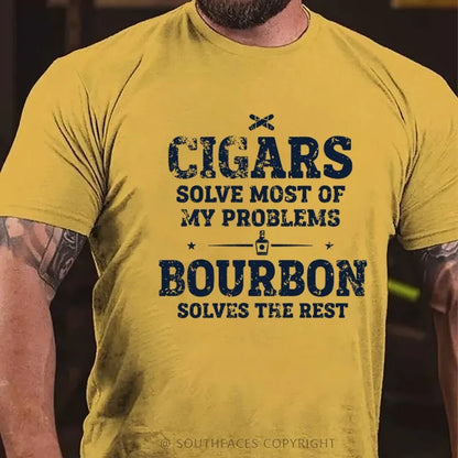 Cigars Solve Most of My Problems Bourbon Solves The Rest T-Shirt