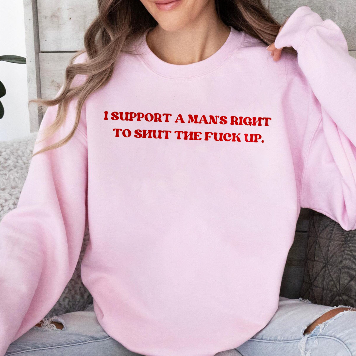 I Support A Man Right To STFU Shirt Y2K Funny Girl Meme Viral Unisex Shirts/Crewneck/Hoodie