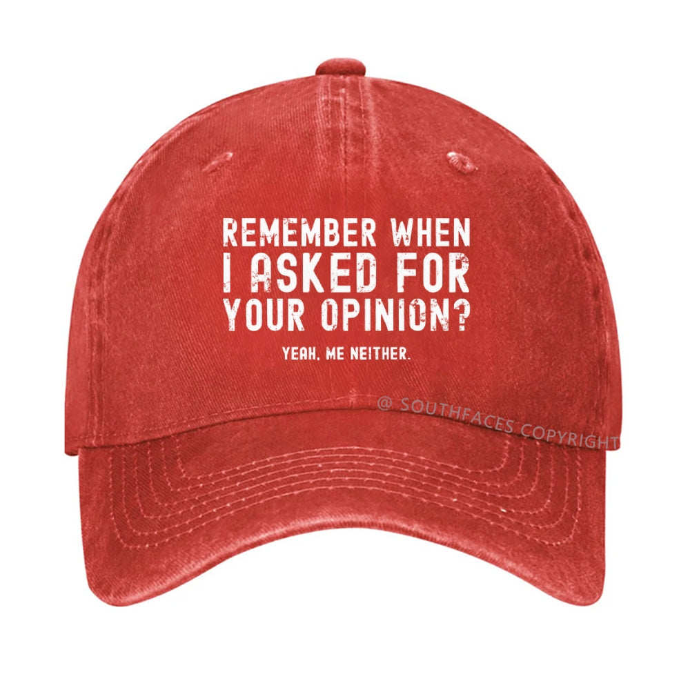 Remember When I Asked For Your Opinion? Yeah. Me Neither hat